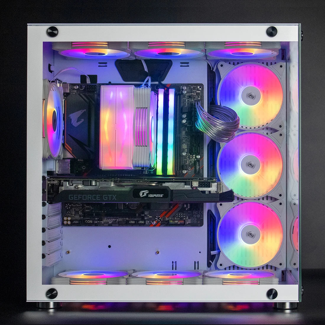 Aigo AR12 White 120mm RGB Fan Cooling Kit for PC Gamer