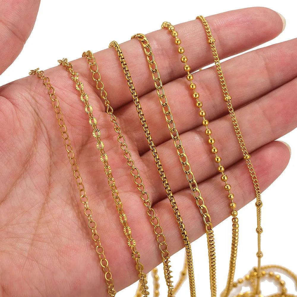 2 Meters Lips Beads Chain for Jewelry Making Gold Findings