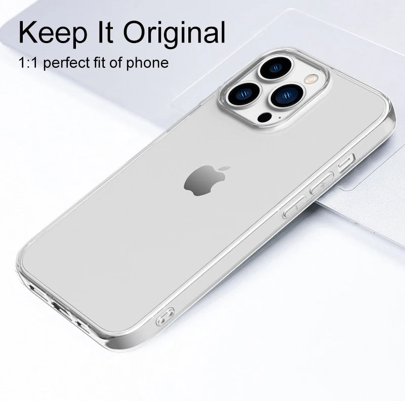Ultra Thin Clear Silicone Case For iPhone 15 14 13 12 11 Pro Xs Max Mini XR 7 8 6s Plus 6 SE Back Cover