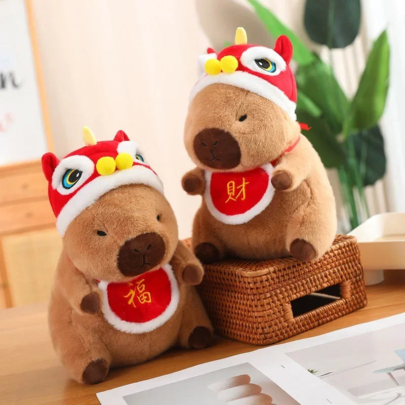 Christmas Capybara Plush Doll Soft Pillow Toy for Kids