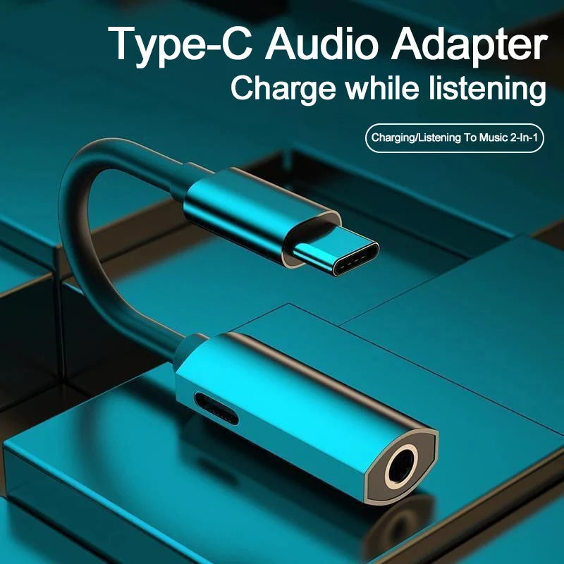 2 in 1 USB C to 3.5mm Jack Headphones Adapter Charger for Samsung Galaxy S24 S23 S22 Ultra A54 A34 A53 Note 20 10