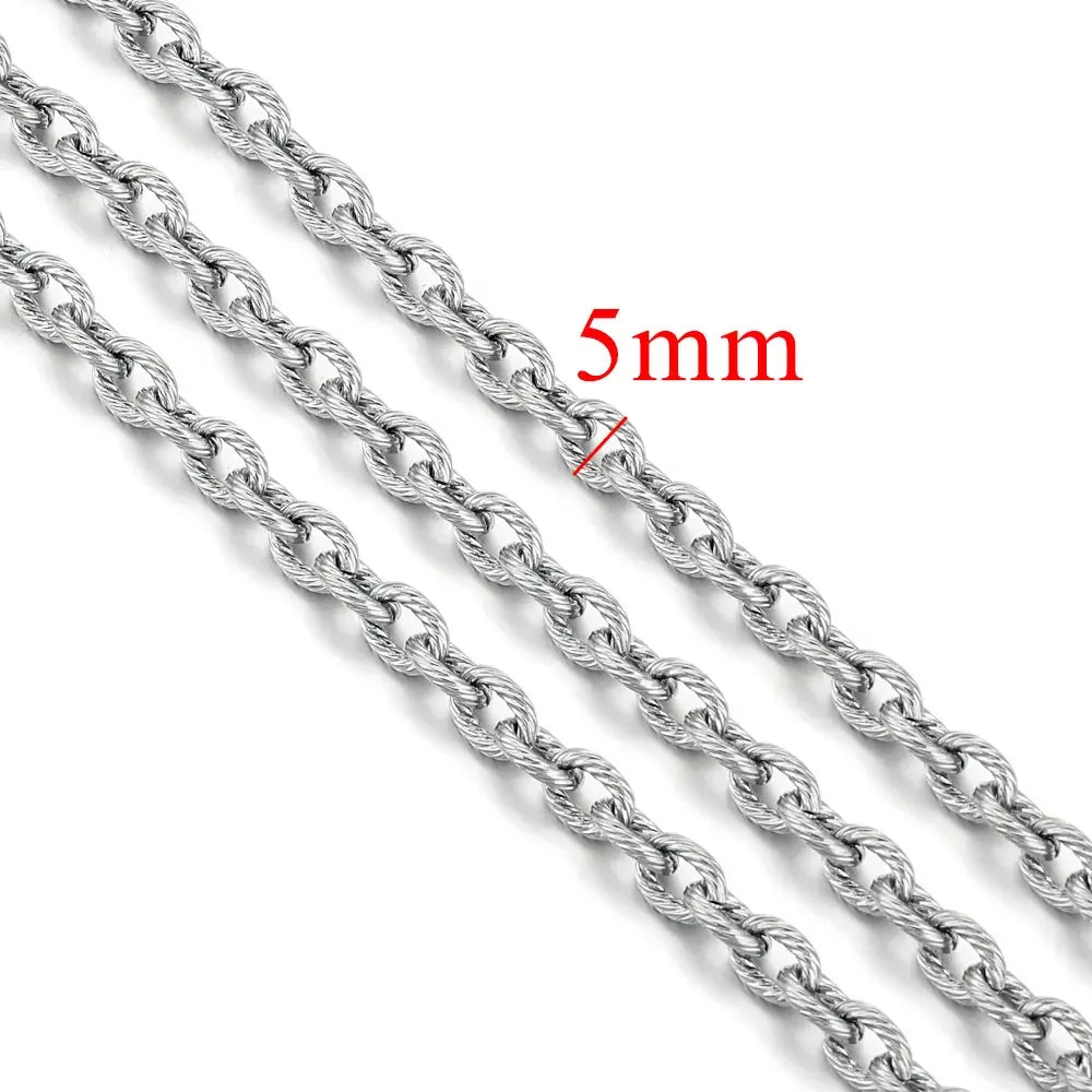 1 Meter Stainless Steel Chunky Hip Hop Gold Color Chains DIY Jewelry