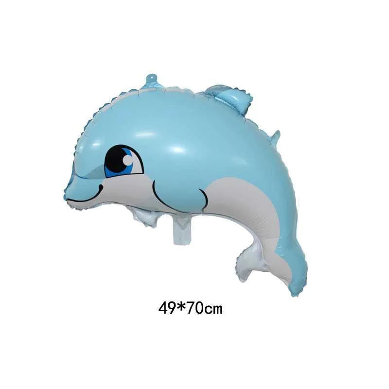 4th Birthday Sea Animal Decoration Blue Foil Balloon 32inch
