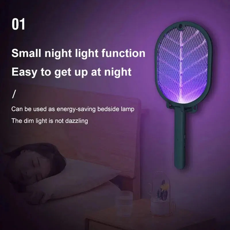 1pc Electric Mosquito Killer Swatter USB Rechargeable Safe Trap