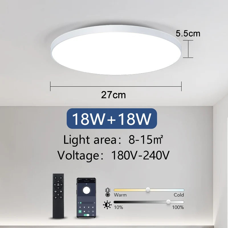 MARPOU Smart Ceiling Lamp LED Dimmable Light with Remote