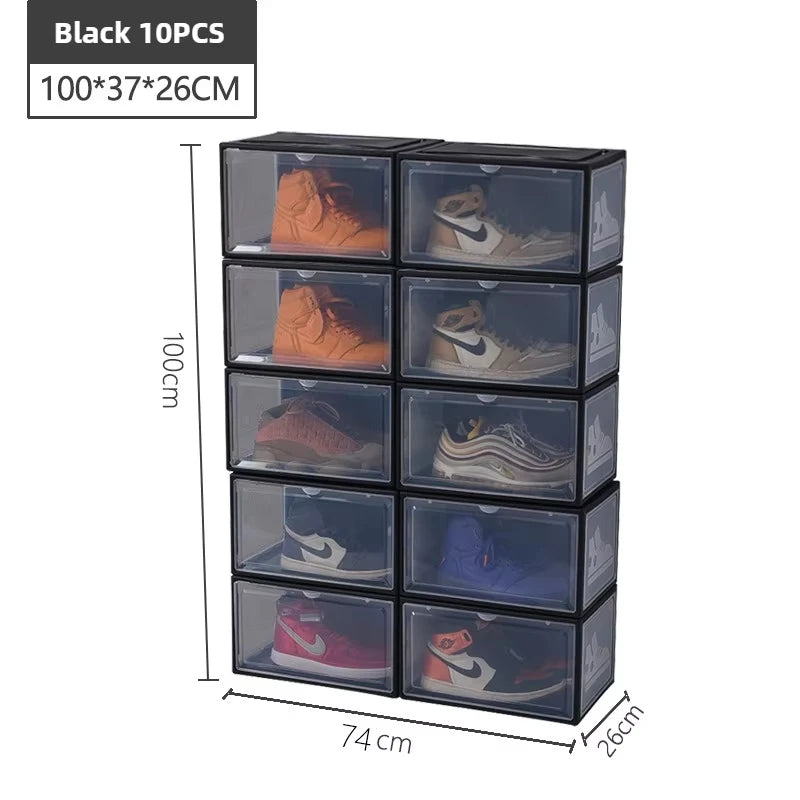 AJ Sneaker Box Shoes Organizer Transparent Stackable Dustproof Storage Box