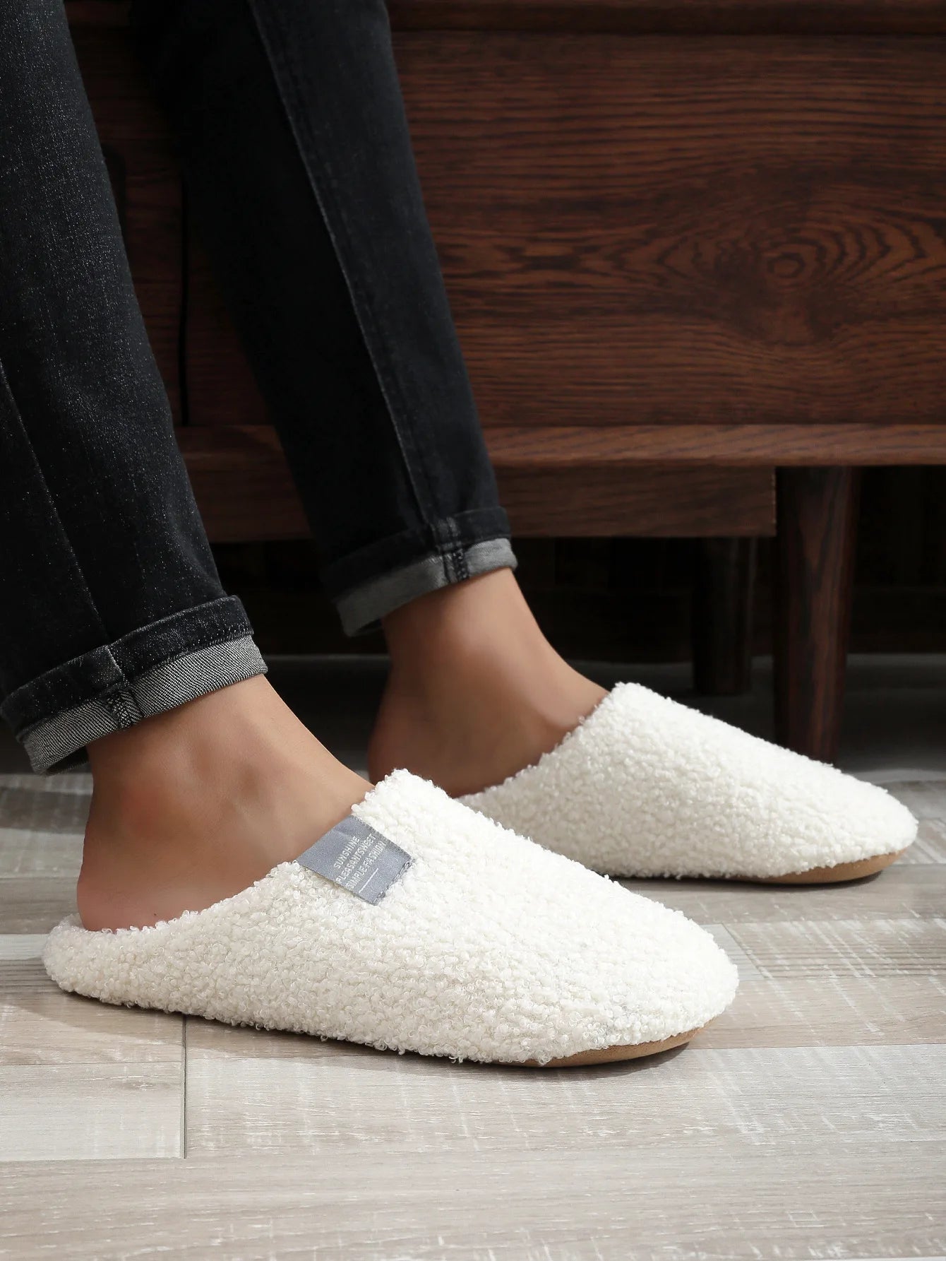 Couples Home Slippers Soft Fur Warm Indoor Flat Slides