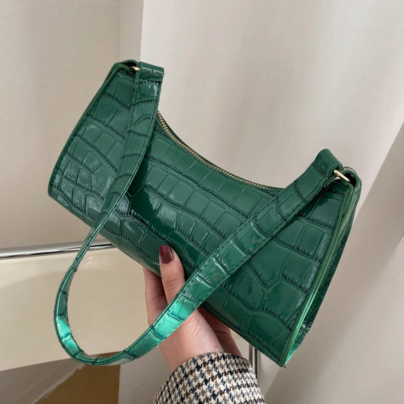 Retro Alligator Pattern Small Handbags for Women PU Leather