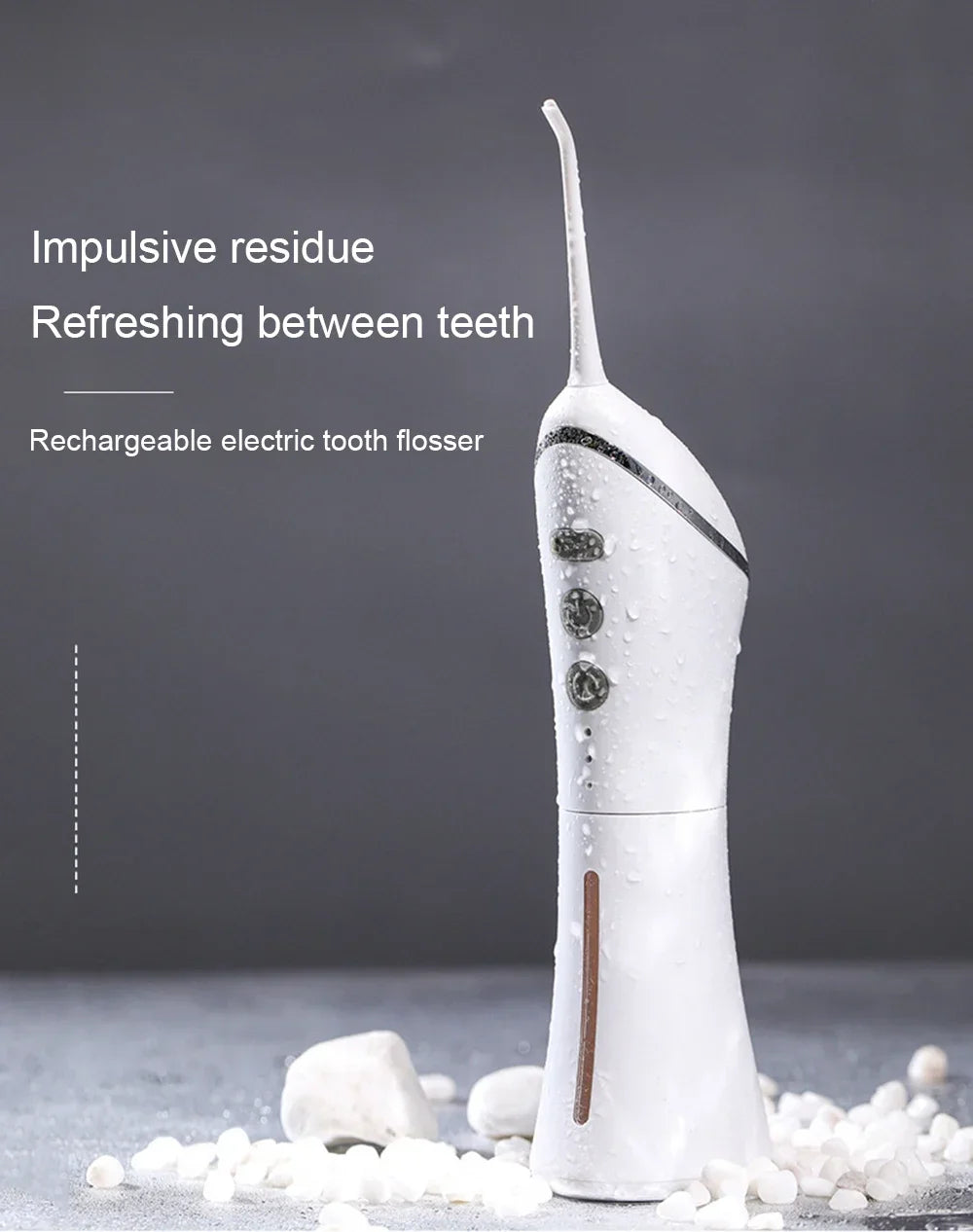 Electric Tooth Flosser High Pressure Jet USB Rechargeable Oral Irrigator with Whitening Technology