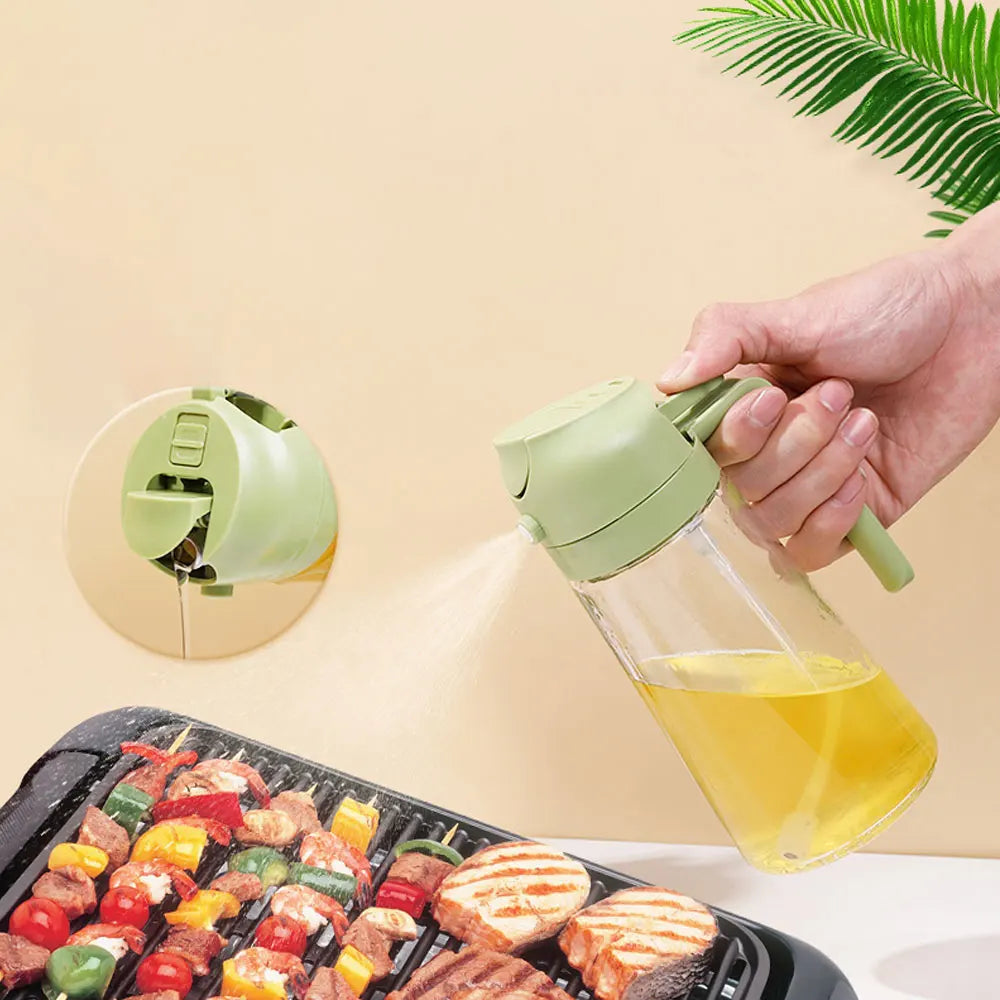 2in1 470ml Plastic Spray Oil Sprayer Bottle for BBQ Kitchen Tool
