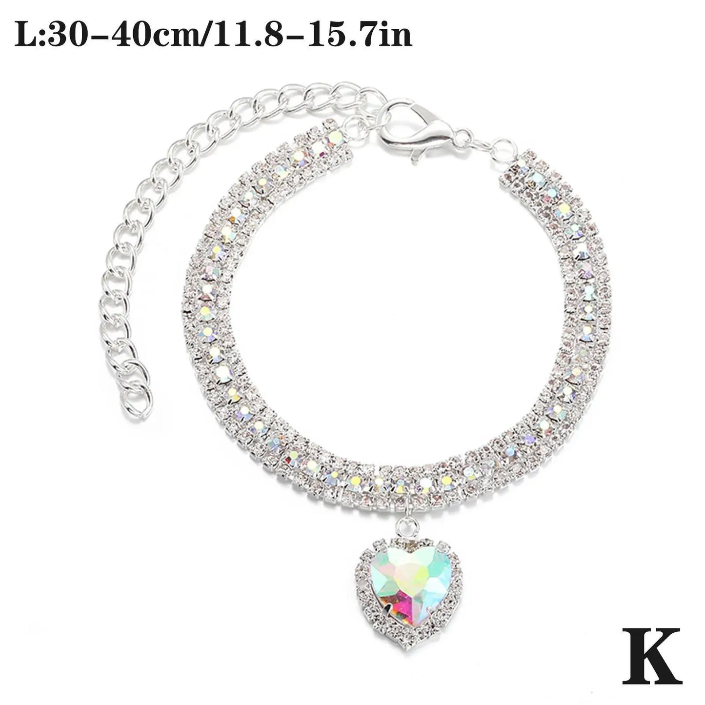 Dog Cat Rhinestone Diamante Collar Necklace Puppy Crystal Bling Pet Accessories For Puppy Kitten Crystal Pendant Diamond Collars