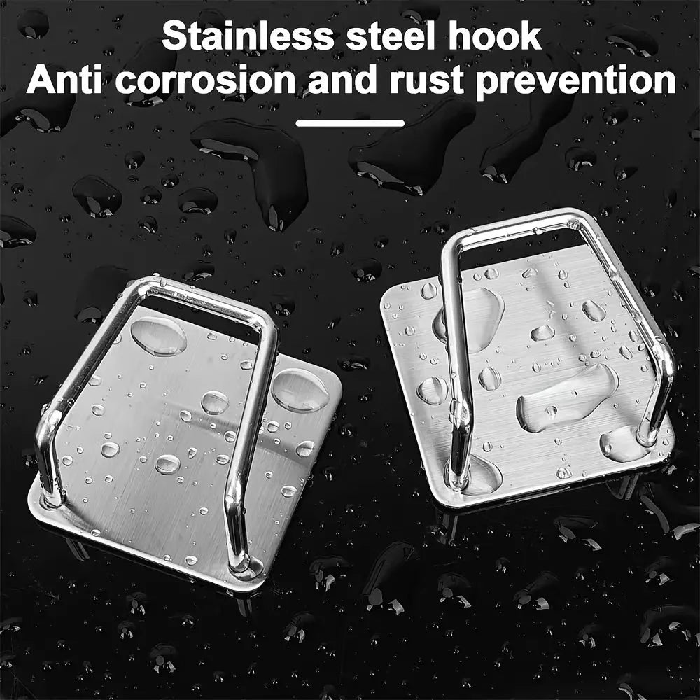 1-2Pcs Kitchen Sink Sponge Rack Drain Storage Holder Self Adhesive Stainless Steel Organizer Hooks