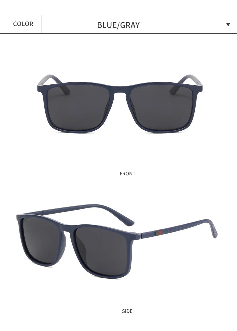 New Classic Fashion Polarization Sunglasses Men's And Women's Square Large Frame UV Protection Fishing Driving Glasses