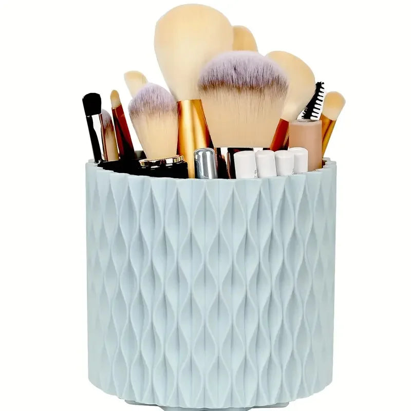 360° Rotating 5 Slot Makeup Brushes Holder Organizer for Vanity Desktop Storage