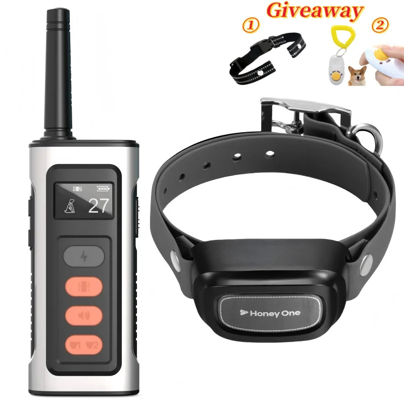 3500FTDigital Dog Training Collar Waterproof Rechargeable Remote Control Pet with LCD Display for All Size Shock Vibration Sound