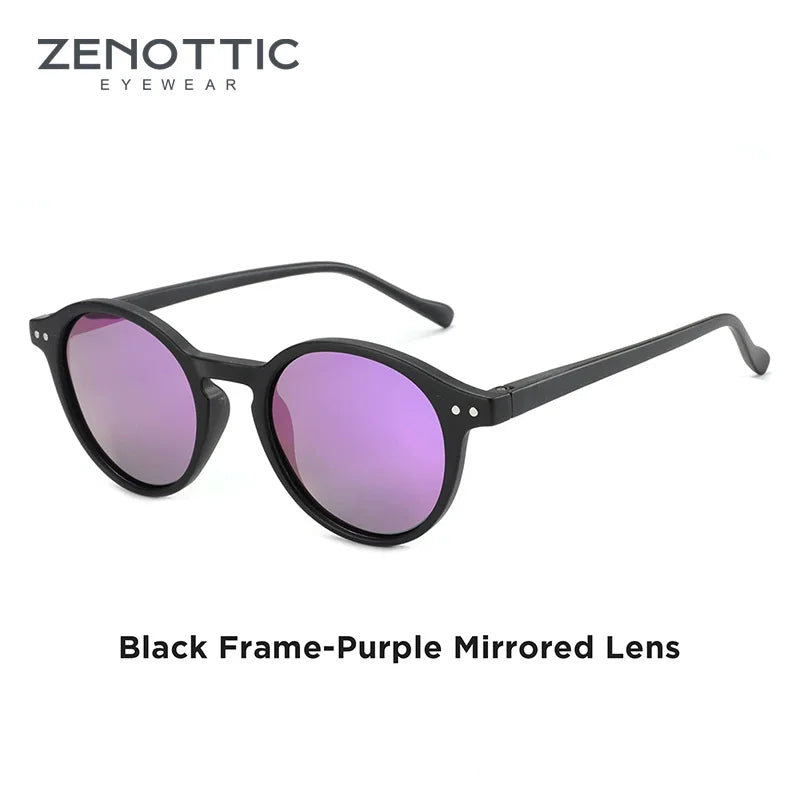 Zenottic Retro Circular Polarized Sunglasses for Men and Women Small Round Vintage Style UV400 Protection