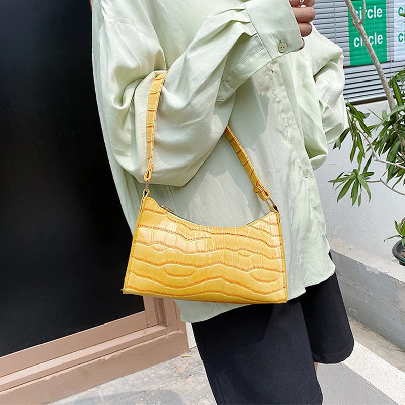 Retro Alligator Pattern Small Handbags for Women PU Leather