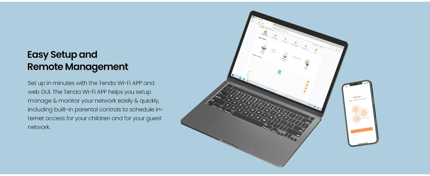 Tenda AX3000 WiFi6 Mesh System EM/MX12 Router 7000 sq.ft.