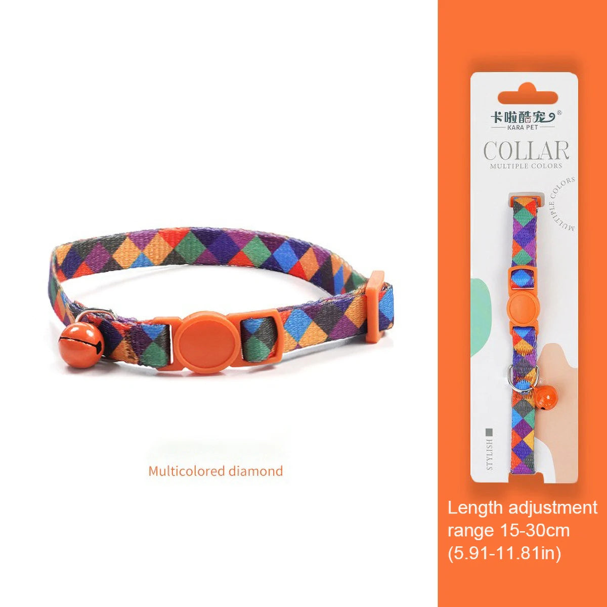 Cute Cat Weaving Necklace with Small Bell Design Anti-Suffocation Cat Collar Adjustable 15-30cm Comfortable Soft nylon material