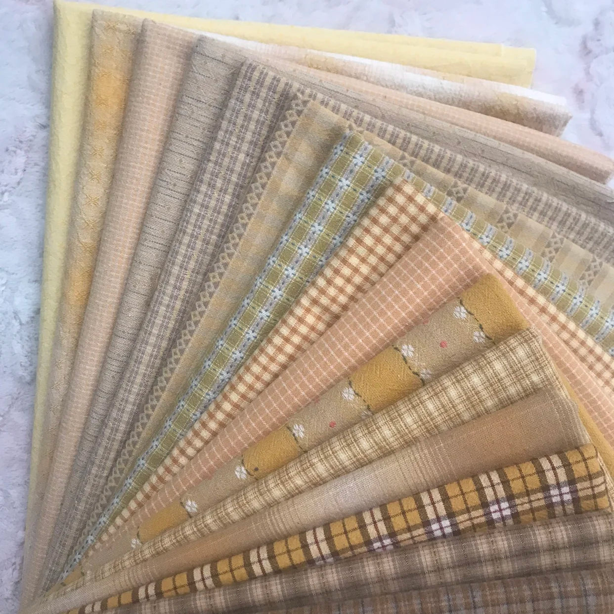 15pc 23*33cm Japanese Yarn Dyed Cotton Fabric Bundle for Crafting