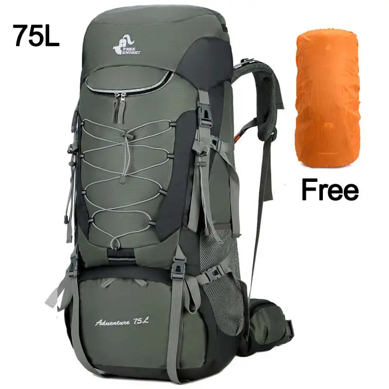 75L Camping Backpack Travel Sport Bag With Rain Cover Men