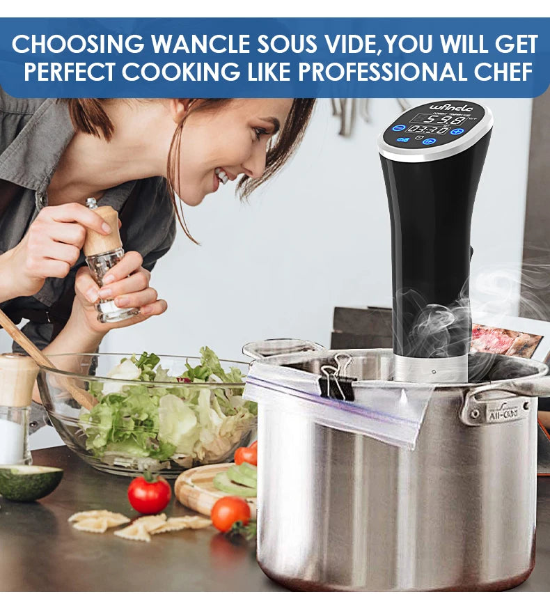 Wancle 1100W Sous Vide Cooker β Accurate Cooking with LCD Touch Control