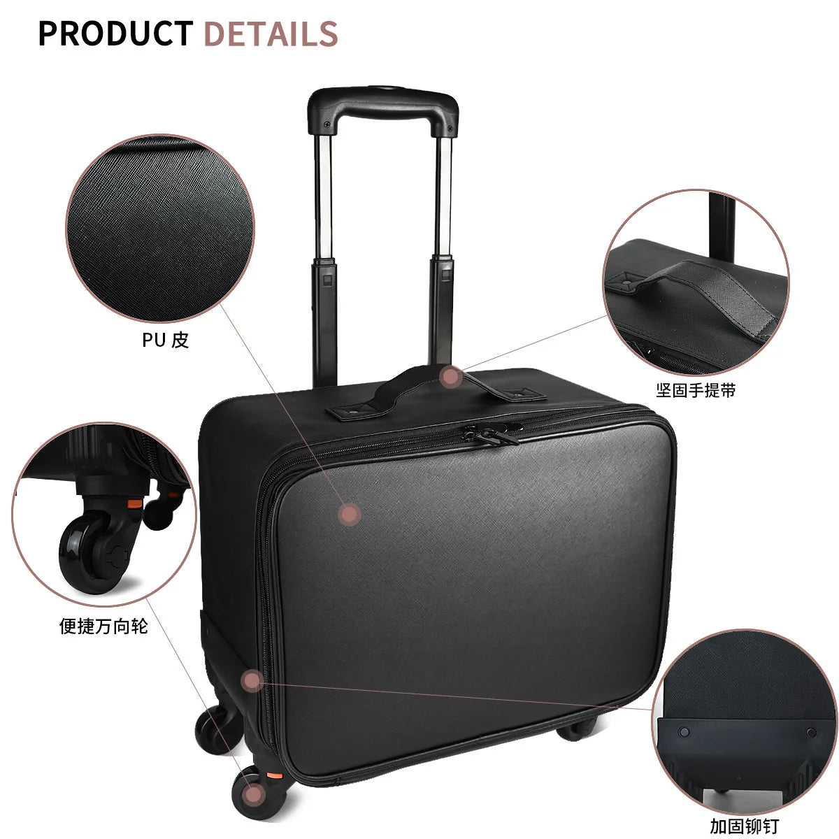 Makeup Travel Case 2in1 Rolling Organizer with Detachable Wheels