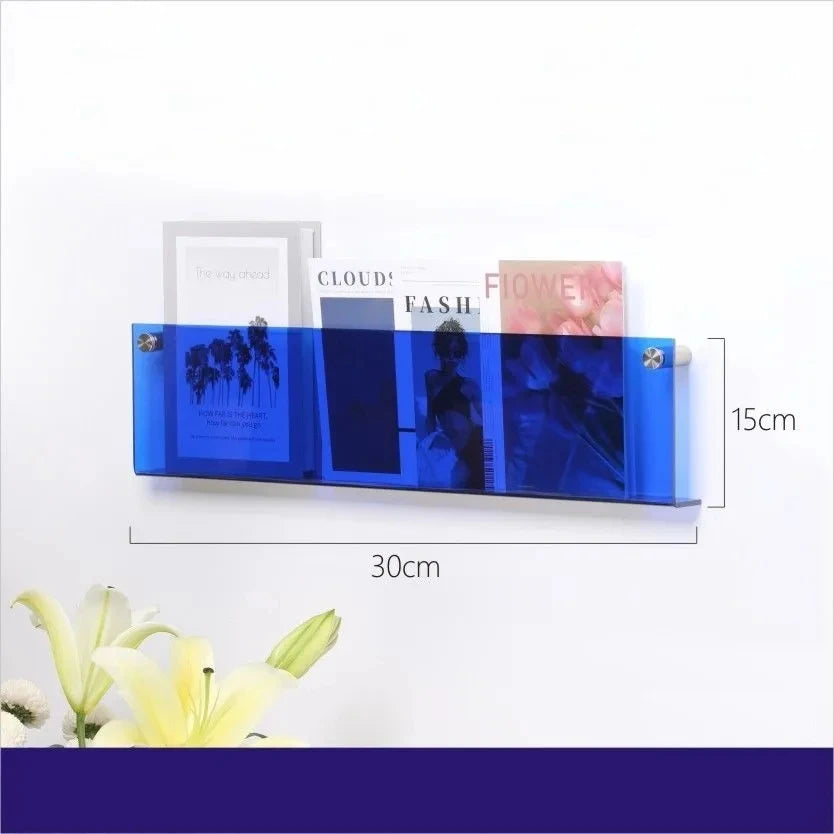 Acrylic Floating Bookshelf Wall Shelf in 10 Stylish Colors