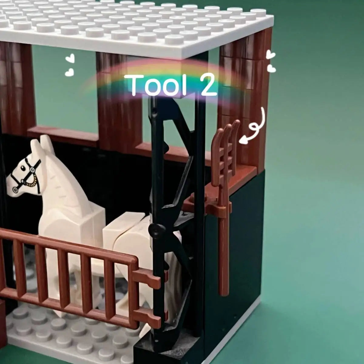 MOC Horse Stable Building Blocks Set City Farm Cowshed Construction Toy for Kids Creative Play Birthday and Christmas Gift