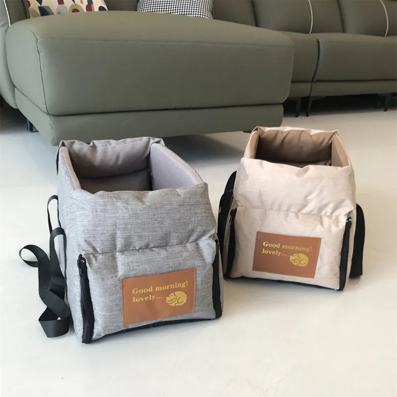42X22X23cm Portable Pet Cat Elevated Car Seat Waterproof Dog Carrier for Small Dogs and Cats