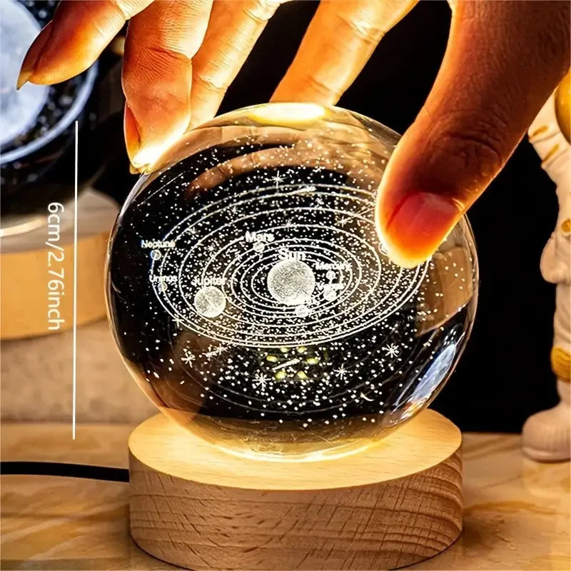 Kids LED Crystal Ball Toys Table Lamp 3D Galaxy Decor Xmas Gifts