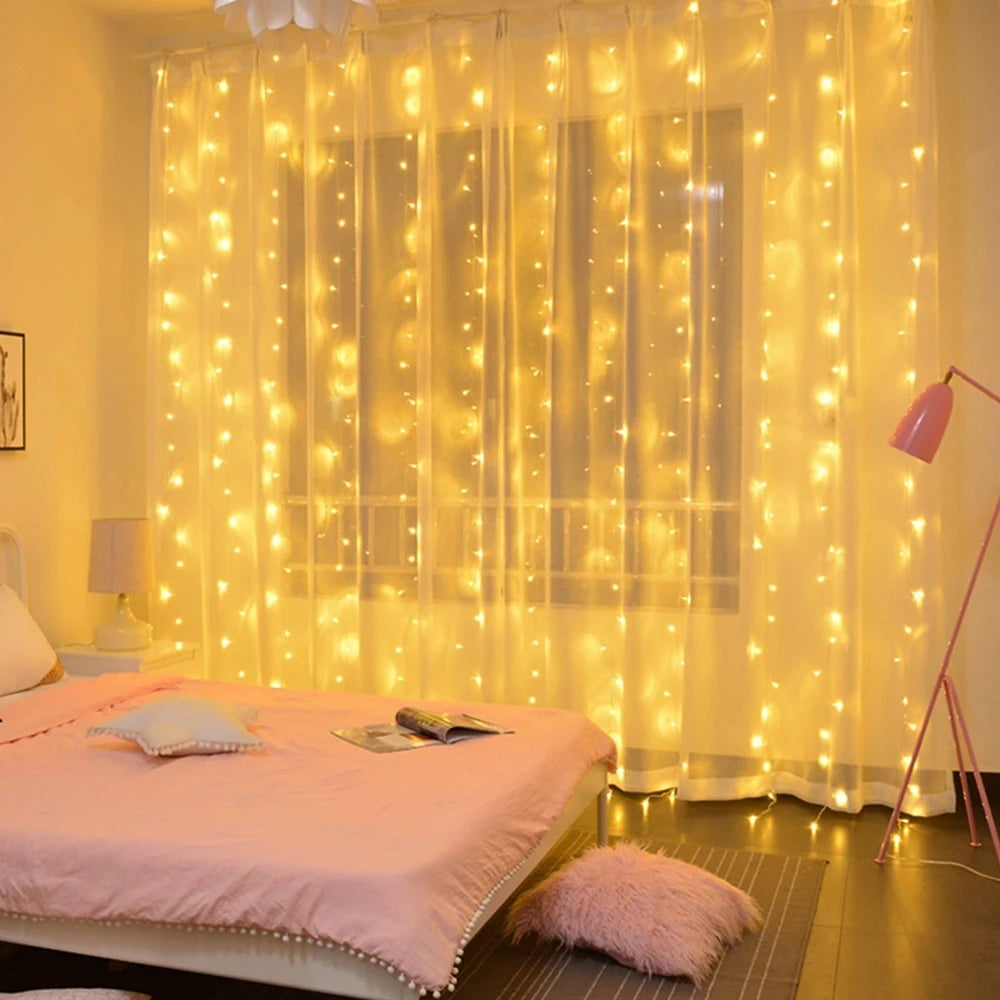 1pc USB LED Curtain Lights Fairy Light for Bedroom Decoration