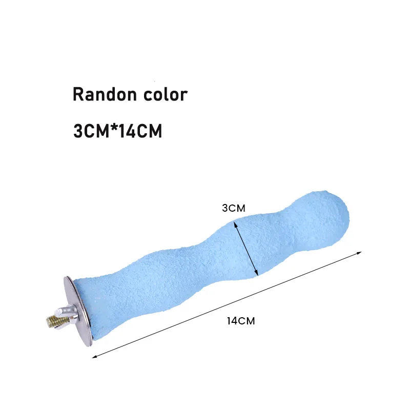 Pet Parrot Claw Grinding Stick Wooden Stick Bird Perching Sand Parakeet Grinding Bar Teeth Bites Toy For Parrot Cage Accessories