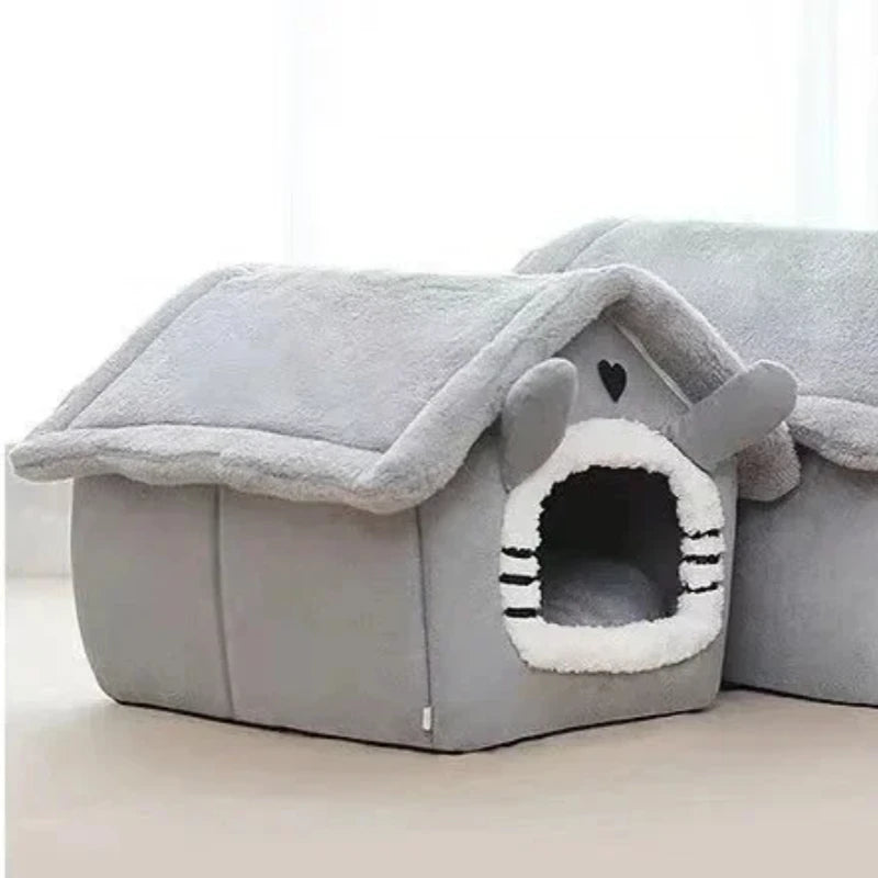 Foldable Pet House Removable Washable Cat House Puppy Cave Sofa Four Seasons General Can Pet Supplies for Small Medium Large Pet