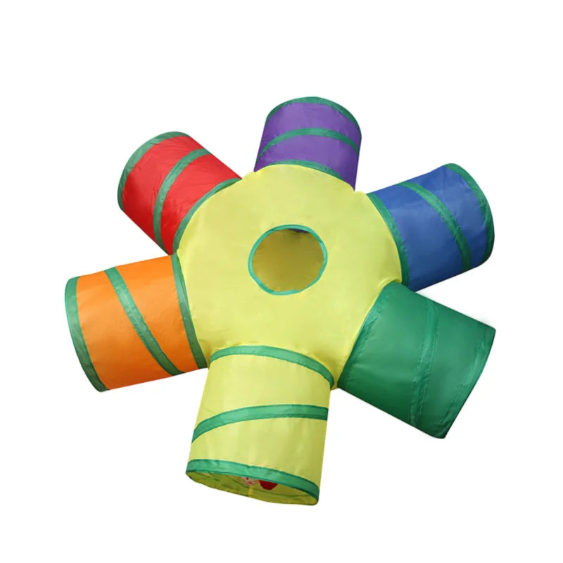 cat play tunnel interactive toy,hide and seek tunnel, portable&collapsible pop up cat tunnel for cats' instinct