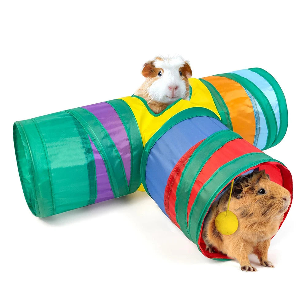 Cat Tunnel Toy 3-Way Collapsible Cat Tunnels For Indoor Cat With Play Ball Interactive Crinkle Collapsible Tent Pets Supplies