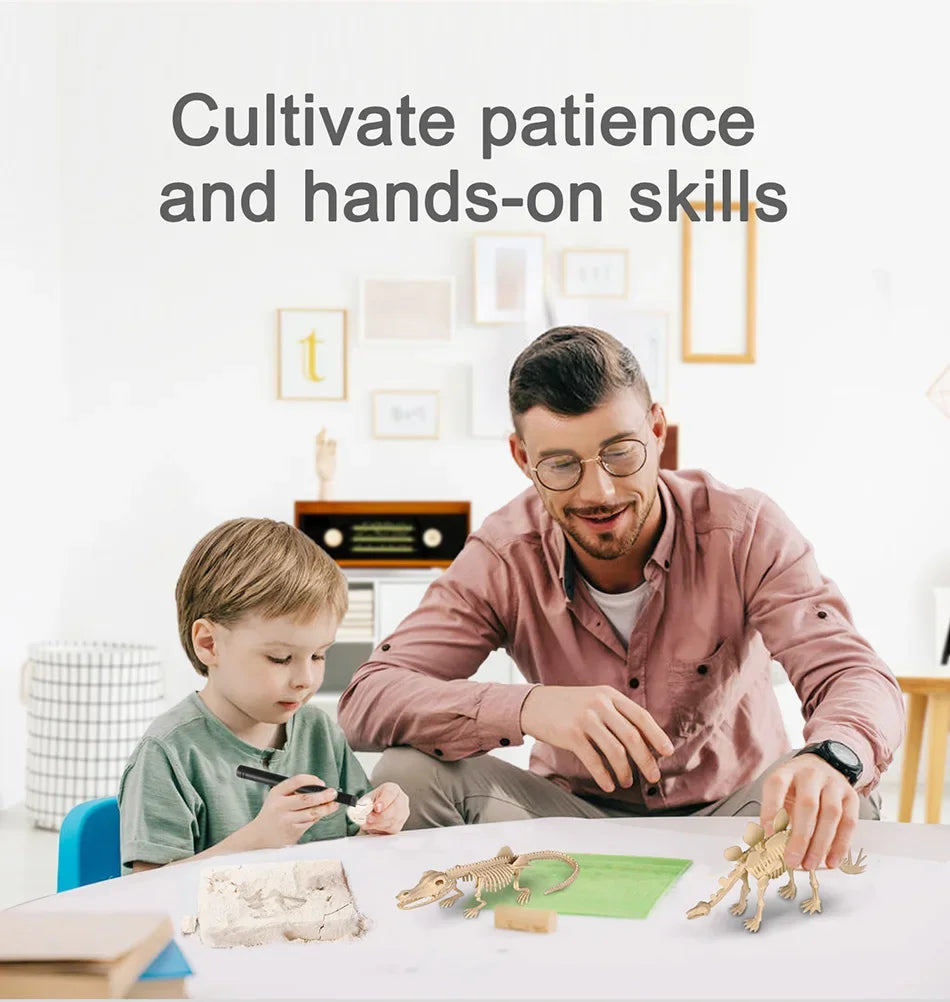 Dinosaur Fossil Excavation Kit for Kids Educational Archaeological Digging Adventure with Realistic Skeleton Models Perfect Gift for Boys and Girls