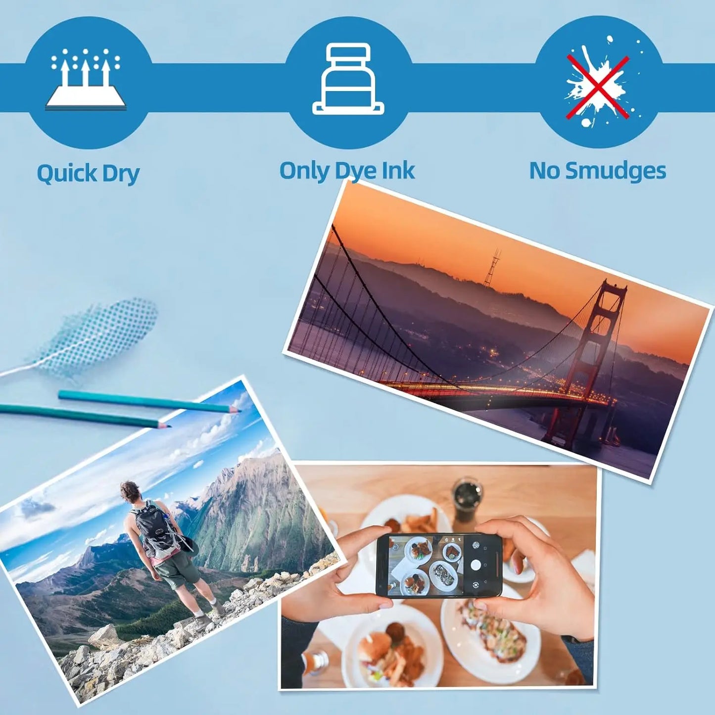 Adhesive Glossy Photo Paper A4 50 Sheets Waterproof Inkjet Printing Paper for DIY Stickers and Custom Labels