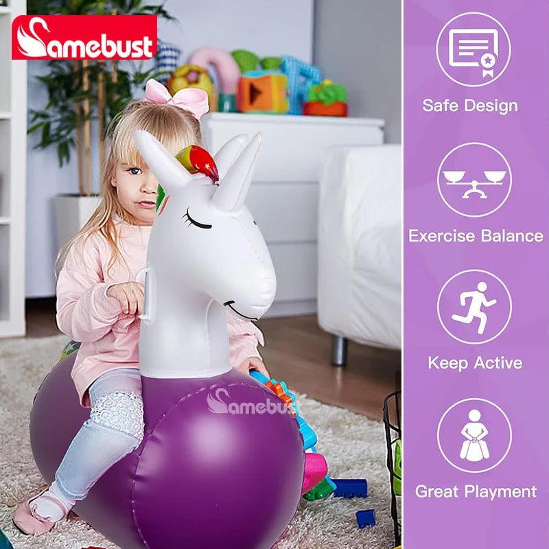 Camebust Inflatable Hopping Bouncer for Toddlers Unicorn Horse Dinosaur Ride On Toy for Active Play and Imagination