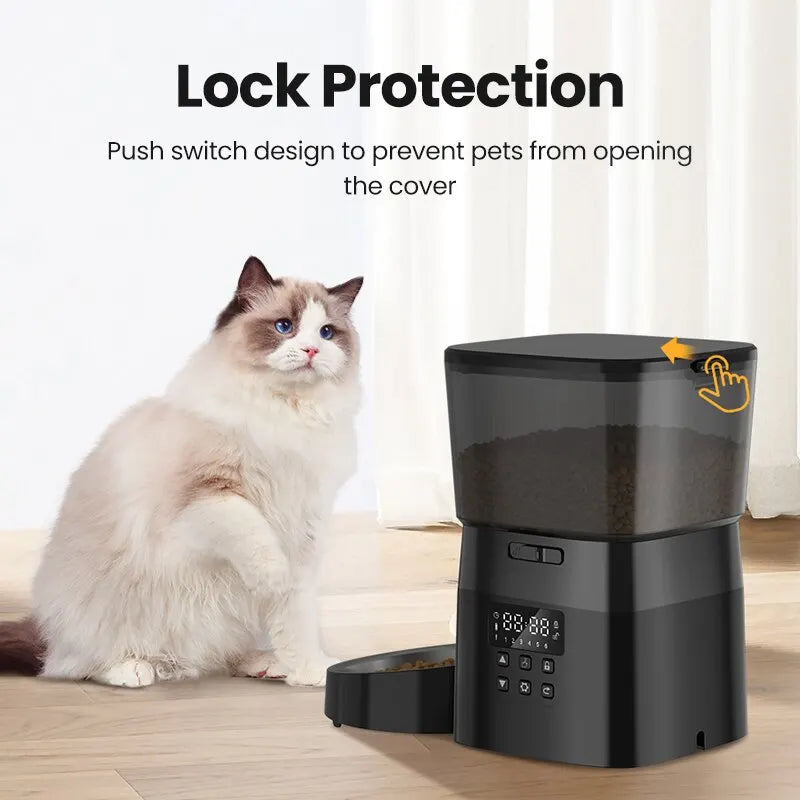 ROJECO Automatic Pet Feeder Auto Cat Food Dispenser Smart Control