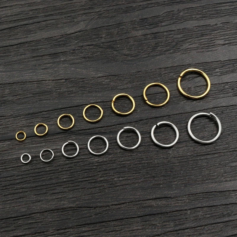 200pcs Stainless Steel Gold Color Split Jump Rings for Jewelry Making