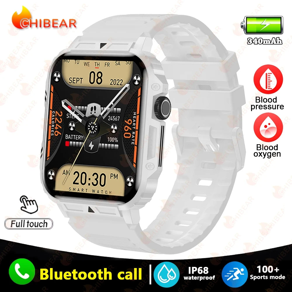 Military Outdoor GPS Sports Smart Watch Men 1.95 Inch Bluetooth Call Heart Rate Blood Oxygen for Android IOS