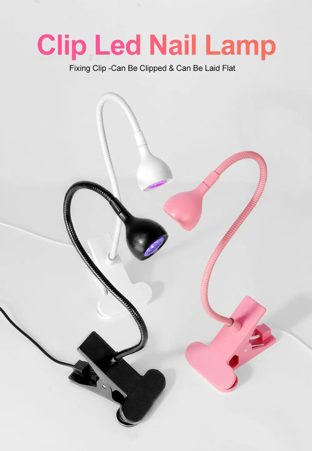 UV LED Light for Nails Drying Lamp Mini USB Clip-on Dryer