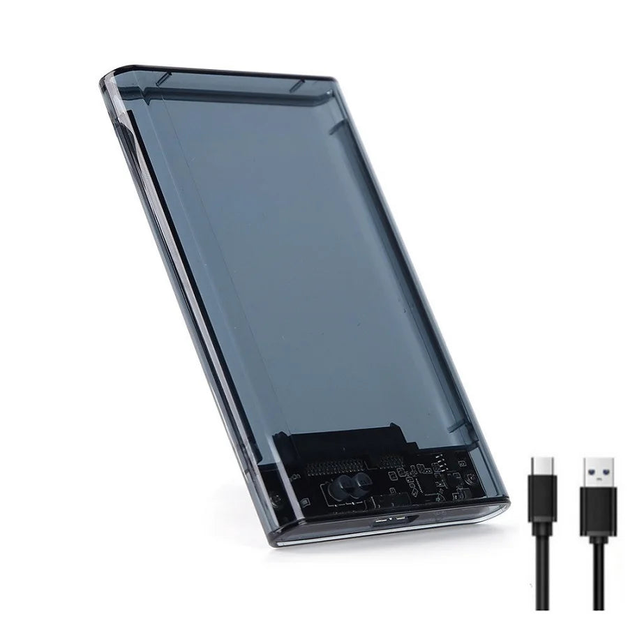 Transparent HDD Case Caddy Box Enclosure 2.5 SSD SATA USB 3.0 Type-C