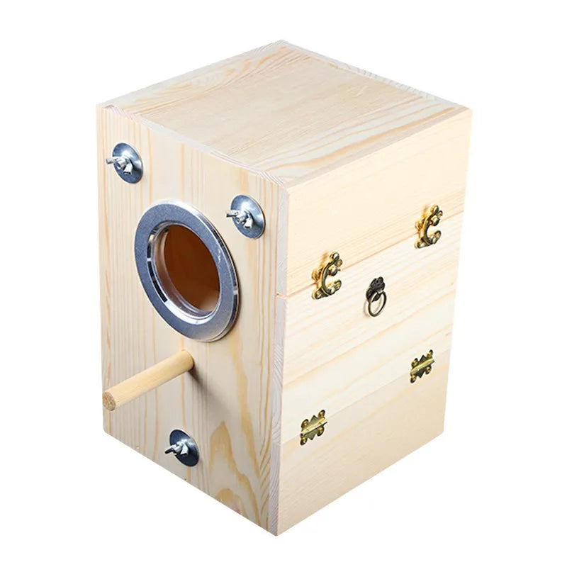 Bird's Nest Breeding Box Tiger Skin House Tongmu Pine Vertical Version Bird Cage Supplies Outdoor Incubation Box Pet Supplies