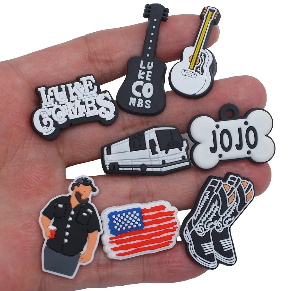 20pcs Set Country Singer Luke Gombs Cartoon Shoe Charms for Kids Clog Decoration
