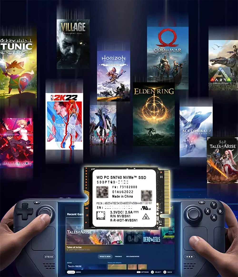 Western Digital WD SN740 1TB 2TB SSD M.2 2230 PCIe 4.0 NVMe for Steam Deck Surface ProX