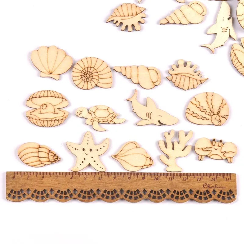 Lovely Dog Cat Fish Natural Wooden Chips for Scrapbooking DIY