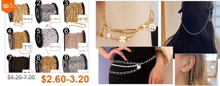 100pcs 15-50MM Stainless Steel Flat Head Eye Pins for Jewelry Making