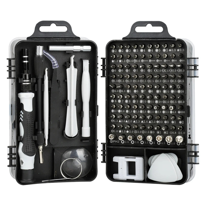 115 in 1 Magnetic Screwdriver Set with Precision Bits for Computer and Phone Repair Multi Tool Kit with Torx and Hex Drivers